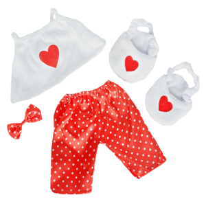 Satin Heart PJ w/Slippers (16)
